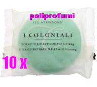 I coloniali dischetti effervescenti bagno ginseng bamboo 10 pezzi per 25g