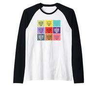 I Colori della Celebrazione della Menorah nell'era di Hanukkah Maglia con Maniche Raglan