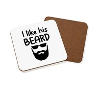 I Come Suo di Lui Barba Cartoon Lineamenti Sottobicchiere Valentines Day Marito