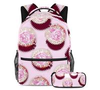 I conigli con fiori e animali si preparano a scuola con il nostro set zaino e astuccio per ragazzi, ragazze e adolescenti, Multicolore#04, B：29.4x20x40cm P：19x7.5x3.8cm, Zaini Daypack