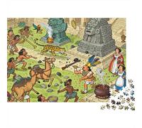 I conquistatori incontrano Montezuma Puzzle in Legno Impermeabile Puzzles Da 1000 Pezzi Regali Per Adulti Sfidanti E Rompicapo Per Decorazioni Domestiche