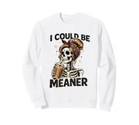 I Could Be Meaner Funny Coffee Skeleton Graphic Felpa