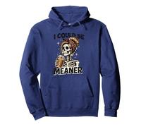 I Could Be Meaner Funny Coffee Skeleton Graphic Felpa con Cappuccio