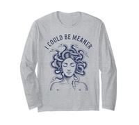 I Could Be Meaner Medusa Spaventoso Donne Sarcastiche Cool Graphic Maglia a Manica