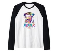 I Could Be Meaner Skull Butterfly Art, Dark Gothic Floral Maglia con Maniche Raglan