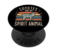 I coyote sono il mio spirito Animale Natura Coyote Amanti della fauna selvatica PopSockets PopGrip Adesivo