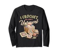 I Crochet So I Don't Unravel Funny Crochet Design Maglia a Manica