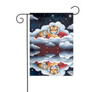 I cuccioli di tigre YYHWHJDE tra le nuvole Dimensioni precise di questa bandiera da giardino sono 30,5 x 45,7 cm, che è un rapporto dorato accuratamente progettato. Si adatta perfettamente alla