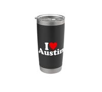 I CUORE AMO AUSTIN TEXAS Bicchiere termico in acciaio inox doppia parete