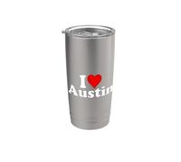 I CUORE AMO AUSTIN TEXAS Bicchiere termico in acciaio inox doppia parete