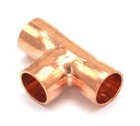 I.D 22x1.5mm Copper End Feed Euqal Tee 3 Ways Pipe Adapter Air Conditioner Refrigeration Water Heater