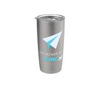 I d Rather Be Flying Funny Airplane Pilot Uomini Donne Bambini Bicchiere termico in acciaio inox doppia parete