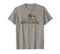 I’d Rather Be Homesteading Fun Farming off Grid Tees And Mug Maglietta