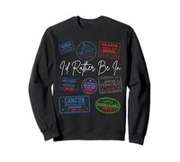 I d Rather Be in Mexico passaporto francobolli Viaggio Wanderlust Felpa