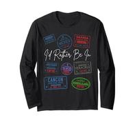 I d Rather Be in Mexico passaporto francobolli Viaggio Wanderlust Maglia a Manica