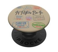 I d Rather Be In Mexico passaporto francobolli viaggio Wanderlust PopSockets PopGrip Adesivo