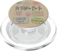 I d Rather Be In Mexico passaporto francobolli viaggio Wanderlust PopSockets PopGrip per MagSafe