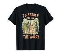 I d Rather Be in The Woods - Retro Vintage Deer Lover Hunter Maglietta