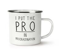 I da Mettere The Pro IN Procrastination Rétro Smalto Tazza - Divertente Lazy