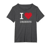 I Deserti del Cuore, Amo i deserti Maglietta, Donna Plus-Size, Grigio Scuro, 5X