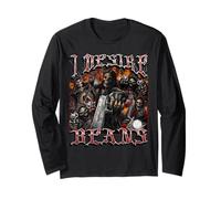 I Desire Beans Divertente Scheletro Duro Meme Bootleg Grafica Maglia a Manica