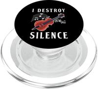 I destroy silence, divertente regalo violoncellista, violoncello divertente PopSockets PopGrip per MagSafe