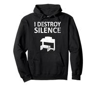 I Destroy Silence - Musica divertente per suonatori di organi Felpa con Cappuccio