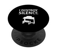 I Destroy Silence - Musica divertente per suonatori di organi PopSockets PopGrip Adesivo