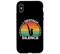 I Destroy Silence Woodwind Sax Saxophone Player Saxophonist Custodia per iPhone X/XS