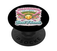 I diamanti sono la migliore amica delle donne, softball, baseball, divertimento PopSockets PopGrip Adesivo
