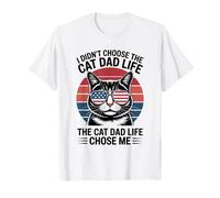 I Didn't Choose The Cat Dad Life Bandiera Americana Gatto papà Uomini Maglietta