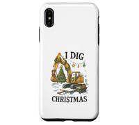 I Dig Christmas Excavator Tree Lights Construction Holiday Custodia per iPhone XS Max