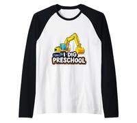 I Dig Escavatore Prescolare Pesante Edilizia Ragazzi Maglia con Maniche Raglan
