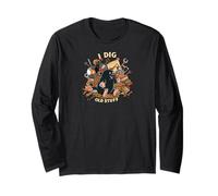 I Dig Old Stuff Funny Mole Vintage Collector Design Maglia a Manica