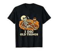 I Dig Old Things Scheletro Smartphone Scavi Archeologia Maglietta