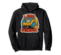 I Dig Scuola Escavatore Heavy Construction Equipment Ragazzi Felpa con Cappuccio