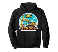 I Dig Scuola Escavatore Heavy Construction Equipment Ragazzi Felpa con Cappuccio