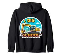 I Dig Scuola Escavatore Heavy Construction Equipment Ragazzi Felpa con Cappuccio