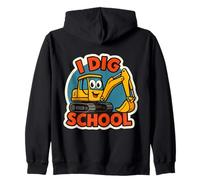 I Dig Scuola Escavatore Heavy Construction Equipment Ragazzi Felpa con Cappuccio