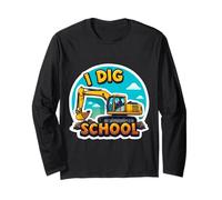 I Dig Scuola Escavatore Heavy Construction Equipment Ragazzi Maglia a Manica
