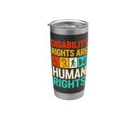 I diritti dei disabili sono inclusione vintage dei diritti umani Bicchiere termico in acciaio inox doppia parete