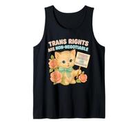I Diritti Trans Non Sono negoziabili, Design retrò e Carino a Forma di Gatto Canotta