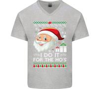 I Do It per La Hos Divertente Natale Uomo Scollo A V Cotone T-Shirt