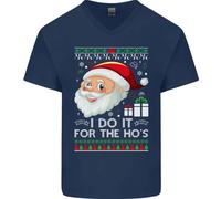 I Do It per La Hos Divertente Natale Uomo Scollo A V Cotone T-Shirt