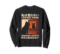 I Do Not Think - Design con Gatto Giapponese, Stile retrò Felpa