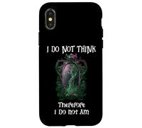 I Do Not Think Therefore I Do Not Am Sign Funny Overthinking Custodia per iPhone X/XS