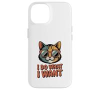 I do What I Want cat Retro Divertente gatto Amante Custodia per iPhone 14