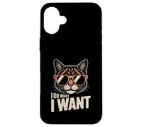I do What I Want cat Retro Divertente gatto Amante Custodia per iPhone 16 Plus