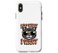 I do What I Want cat Retro Divertente gatto Amante Custodia per iPhone X/XS