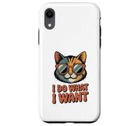 I do What I Want cat Retro Divertente gatto Amante Custodia per iPhone XR